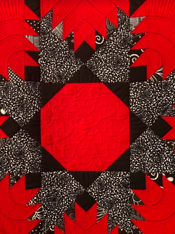 "Black and White and Red All Over" by Jan M. Hutchison and Mary Eilerts - Detail 1